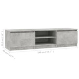 NNEVL TV Cabinet Concrete Grey 140x40x35.5 cm Chipboard