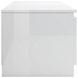 NNEVL TV Cabinet High Gloss White 140x40x35.5 cm Chipboard