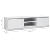 NNEVL TV Cabinet High Gloss White 140x40x35.5 cm Chipboard