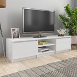 NNEVL TV Cabinet High Gloss White 140x40x35.5 cm Chipboard