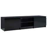 NNEVL TV Cabinet High Gloss Black 140x40x35.5 cm Chipboard