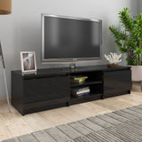 NNEVL TV Cabinet High Gloss Black 140x40x35.5 cm Chipboard