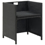 NNEVL 5 Piece Outdoor Dining Set with Cushions Poly Rattan Black