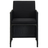 NNEVL 5 Piece Outdoor Dining Set with Cushions Poly Rattan Black
