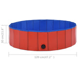 NNEVL Foldable Dog Swimming Pool Red 120x30 cm PVC