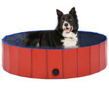 NNEVL Foldable Dog Swimming Pool Red 120x30 cm PVC
