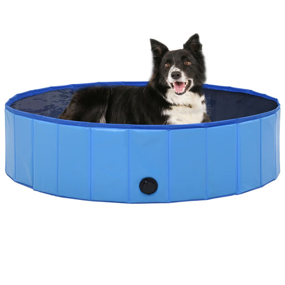 NNEVL Foldable Dog Swimming Pool Blue 120x30 cm PVC