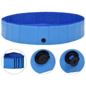 NNEVL Foldable Dog Swimming Pool Blue 160x30 cm PVC