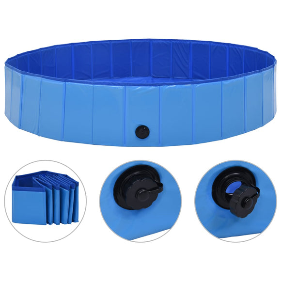NNEVL Foldable Dog Swimming Pool Blue 160x30 cm PVC