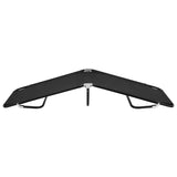 NNEVL Folding Sun Lounger Black Steel