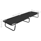 NNEVL Folding Sun Lounger Black Steel