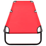 NNEVL Folding Sun Lounger Red Steel