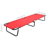 NNEVL Folding Sun Lounger Red Steel
