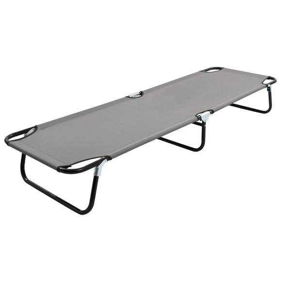 NNEVL Folding Sun Lounger Grey Steel