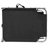 NNEVL Folding Sun Lounger with Canopy Black Aluminium