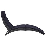 NNEVL Sunbed with Cushion Poly Rattan Black