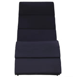 NNEVL Sunbed with Cushion Poly Rattan Black