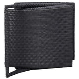 NNEVL Sunbed with Cushion Poly Rattan Black