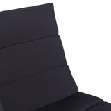 NNEVL Sunbed with Cushion Poly Rattan Black