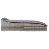 NNEVL Sunbed with Cushion Poly Rattan Grey