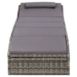 NNEVL Sunbed with Cushion Poly Rattan Grey