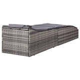 NNEVL Sunbed with Cushion Poly Rattan Grey