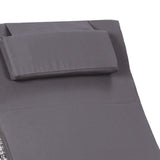 NNEVL Sunbed with Cushion Poly Rattan Grey