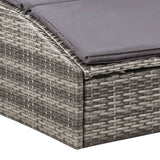 NNEVL Sunbed with Cushion Poly Rattan Grey
