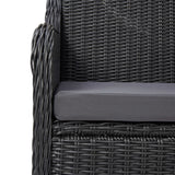 NNEVL 9 Piece Outdoor Lounge Set Poly Ratten Black