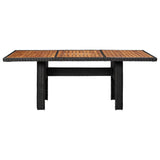 NNEVL 9 Piece Outdoor Lounge Set Poly Ratten Black
