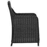 NNEVL 9 Piece Outdoor Lounge Set Poly Ratten Black