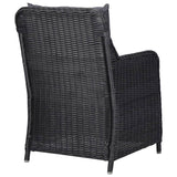 NNEVL Garden Chairs 2 pcs with Cushions Poly Rattan Black