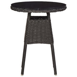 NNEVL Garden Chairs 2 pcs with Tea Table Poly Rattan Black