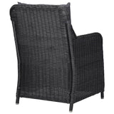 NNEVL Garden Chairs 2 pcs with Tea Table Poly Rattan Black