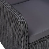 NNEVL Garden Chairs 2 pcs with Tea Table Poly Rattan Black