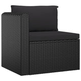 NNEVL 7 Piece Garden Lounge Set with Cushions Poly Rattan Black