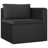 NNEVL 7 Piece Garden Lounge Set with Cushions Poly Rattan Black