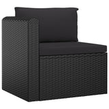 NNEVL 5 Piece Garden Lounge Set with Cushions Poly Rattan Black