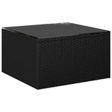 NNEVL 5 Piece Garden Lounge Set with Cushions Poly Rattan Black