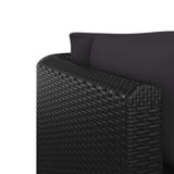 NNEVL 5 Piece Garden Lounge Set with Cushions Poly Rattan Black
