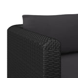 NNEVL Single Sofa with Cushions Poly Rattan Black