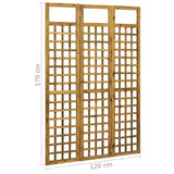 NNEVL 3-Panel Room Divider/Trellis Solid Acacia Wood 120x170 cm