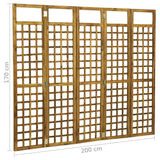 NNEVL 5-Panel Room Divider/Trellis Solid Acacia Wood 200x170 cm