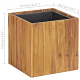 NNEVL Garden Raised Bed Pot 33.5x33.5x33.5 cm Solid Acacia Wood