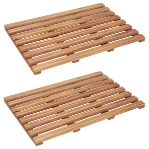 NNEVL Bath Mats 2 pcs Solid Acacia Wood 56x37 cm