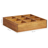 NNEVL Herb Garden Raised Bed Solid Acacia Wood 60x60x15 cm