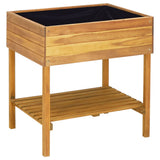 NNEVL Raised Garden Planter 78.5x58.5x78.5 cm Solid Acacia Wood