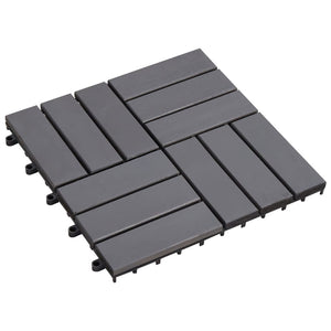 NNEVL Decking Tiles 10 pcs Grey Wash 30x30 cm Solid Acacia Wood