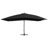 NNEVL Hanging Parasol with Wooden Pole 400x300 cm Black
