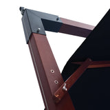 NNEVL Hanging Parasol with Wooden Pole 400x300 cm Black